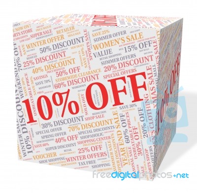 Ten Percent Off Represents Bargains Cheap And Sales Stock Image