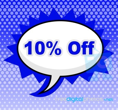 Ten Percent Off Represents Closeout Discounts And Message Stock Image