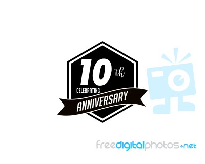 Ten Year Anniversary Badge Stock Image