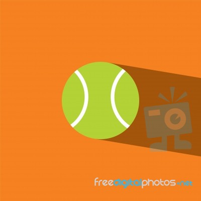 Tennis Ball Flat Icon   Illustration  Stock Image