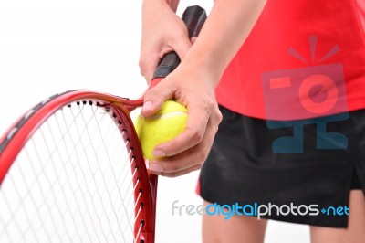 Tennis Player Isolated Stock Photo