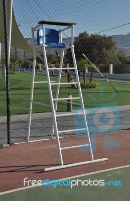 Tennis Referee Chair Stock Photo