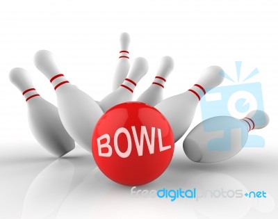 Tenpin Bowling Represents Leisure Bowl 3d Rendering Stock Image