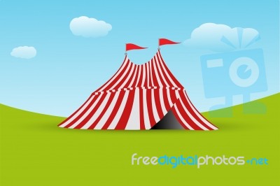 Tent With Flag Stock Image