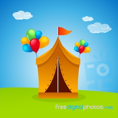 Tent With Flag Stock Image