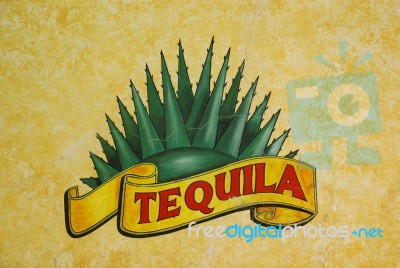 Tequila Wall Sign Stock Photo