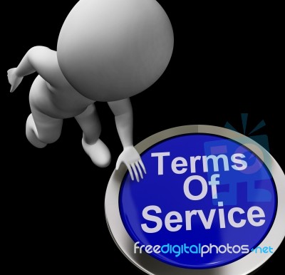 Terms Of Service Button Shows Websites Agreement And Conditions Stock Image
