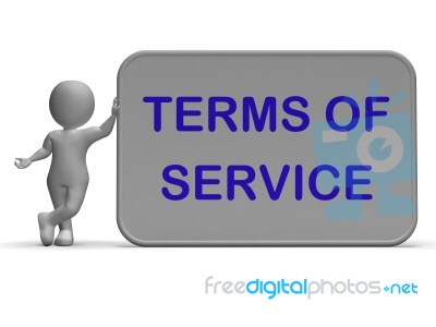 Terms Of Service Sign Shows Agreement And Contract For Use Stock Image