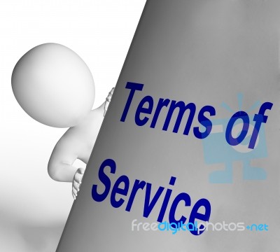 Terms Of Service Sign Shows User And Provider Agreement Stock Image