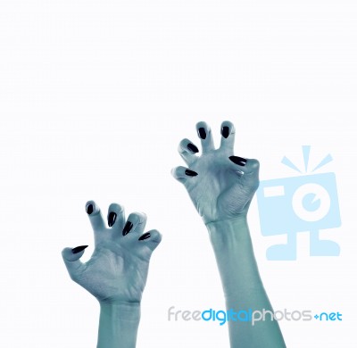 Terrible Monster Hand To Create A Collage On The Theme Of Hallow… Stock Photo