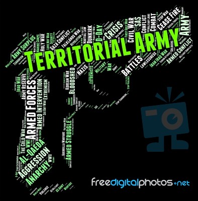 Territorial Army Represents Military Action And Tavr Stock Image