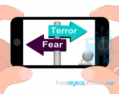 Terror Fear Signpost Displays Anxious Panic And Fears Stock Image