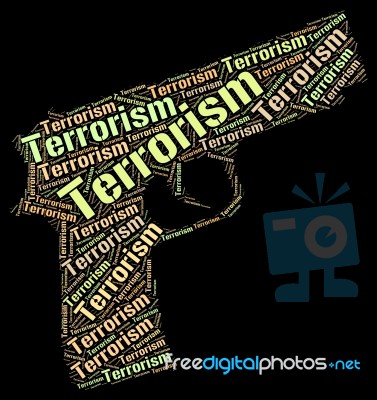 Terrorism Word Represents Freedom Fighter And Anarchy Stock Image