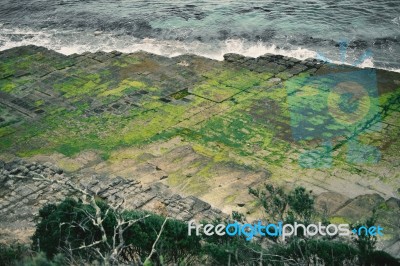 Tessellated Pavement In Pirates Bay Stock Photo