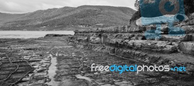 Tessellated Pavement In Pirates Bay Stock Photo