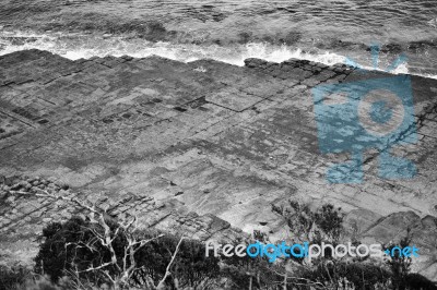 Tessellated Pavement In Pirates Bay Stock Photo