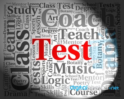 Test Word Shows Exams Assessment And Assess Stock Image