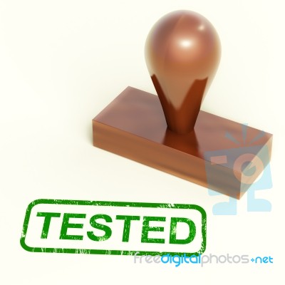 Tested Stamp Showing Approved Stock Image