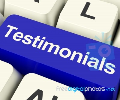 Testimonials Computer Key Stock Image