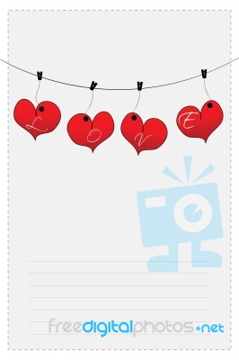 Text Template With Hanging Hearts Stock Image