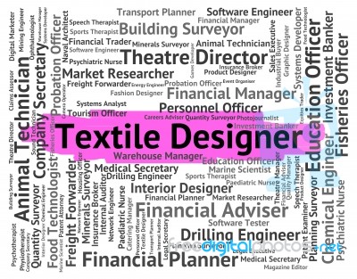 Textile Designer Represents Word Occupations And Words Stock Image