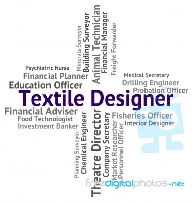 Textile Designer Shows Occupations Recruitment And Job Stock Image