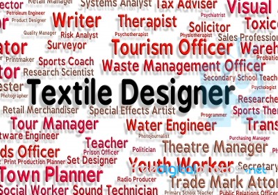 Textile Designer Shows Word Employee And Designing Stock Image