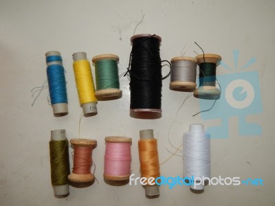 Textile Industry Details Of Clothing And Tools Stock Photo