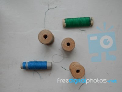 Textile Industry Details Of Clothing And Tools Stock Photo