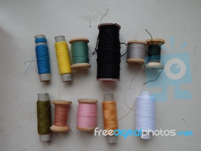 Textile Industry Details Of Clothing And Tools Stock Photo