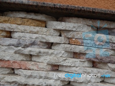 Texture Of A Wall Of A Building From A Stone Laying Stock Photo