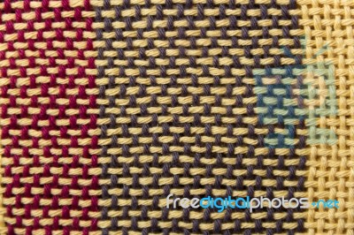 Texture Of Multi-colored Loom Woven Fabrics Stock Photo