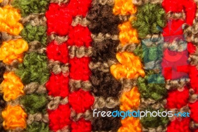 Texture Of Multi-colored Loom Woven Fabrics Stock Photo