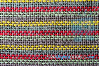 Texture Of Multi-colored Loom Woven Fabrics Stock Photo