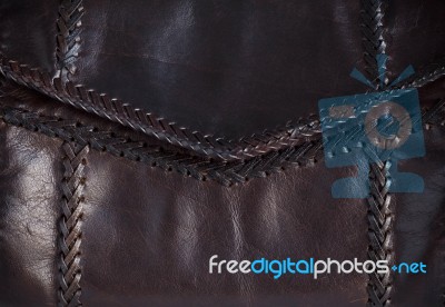 Texture On Leather Bag Stock Photo