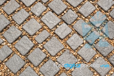 Texture Or Pattern Of Many Stone Walkway Stock Photo