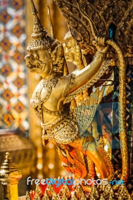 Thai Art Garuda Statue Stock Photo