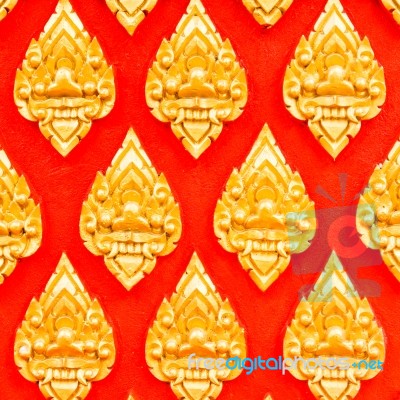 Thai Art Wall Pattern Stock Photo