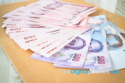 Thai Baht Banknotes Money Stock Photo