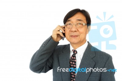 Thai Businessman Is Calling Stock Photo