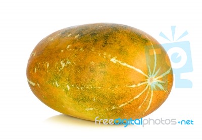 Thai Cantaloupe Melon Isolated On The White Stock Photo