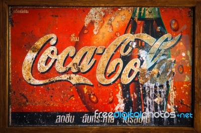 Thai Coca Cola Trademark Sign Stock Photo