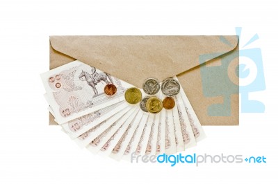 Thai Coins And Banknotes Stock Photo