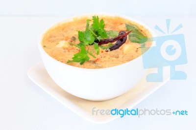 Thai Cuisine Hot Spicy And Sour Milk Soup Stock Photo