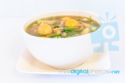 Thai Cuisine Hot Spicy Chicken  Soup Stock Photo