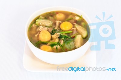 Thai Cuisine Hot Spicy Chicken  Soup Stock Photo