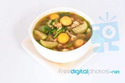 Thai Cuisine Hot Spicy Chicken  Soup Stock Photo