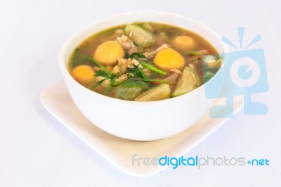 Thai Cuisine Hot Spicy Chicken  Soup Stock Photo