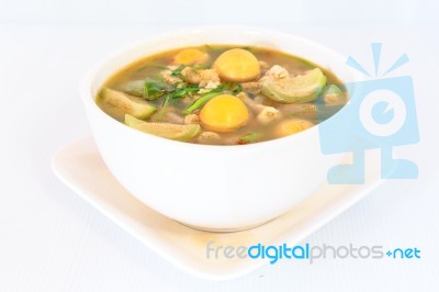 Thai Cuisine Hot Spicy Chicken  Soup Stock Photo