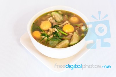 Thai Cuisine Hot Spicy Chicken  Soup Stock Photo